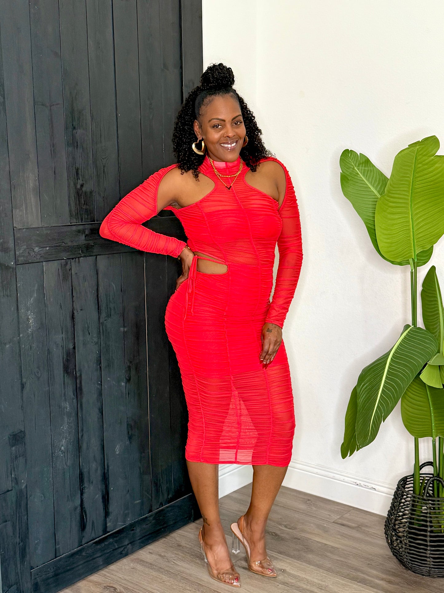 Shut It Down Dress Red