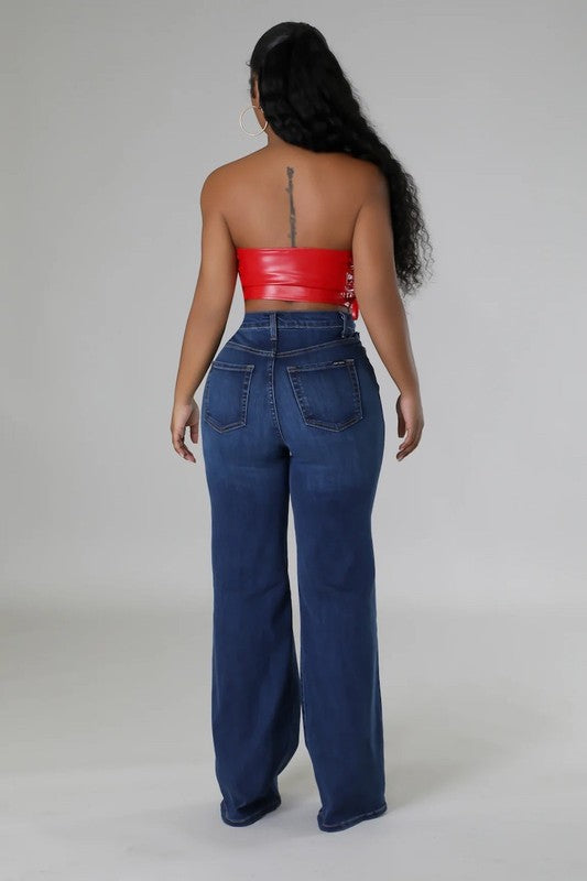 Jade Me Ripped Wide Leg Jeans