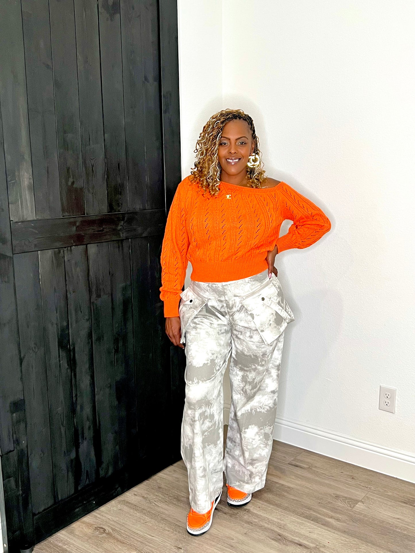 One Shoulder Sass Top Orange
