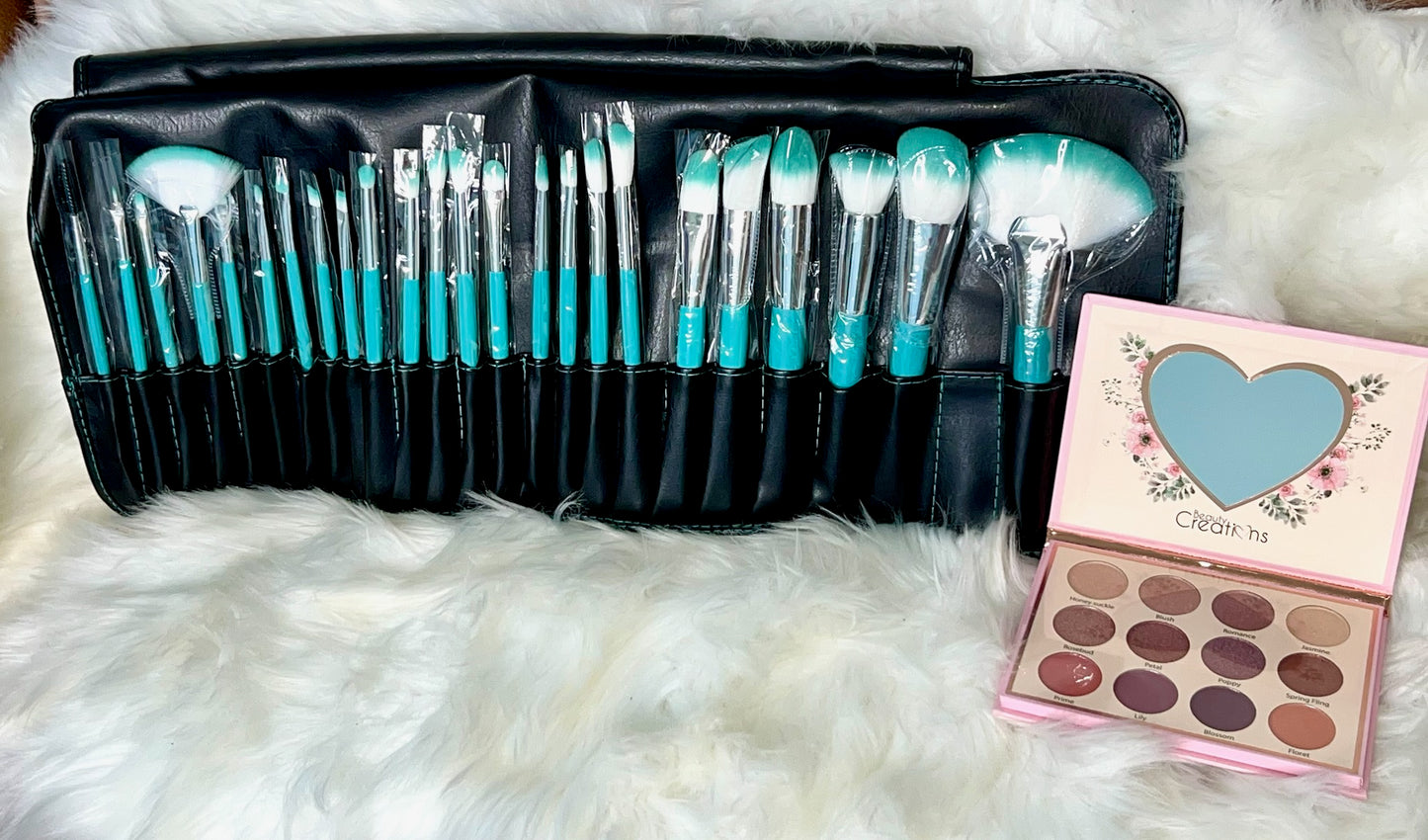 24 Pc Makeup Brush Set