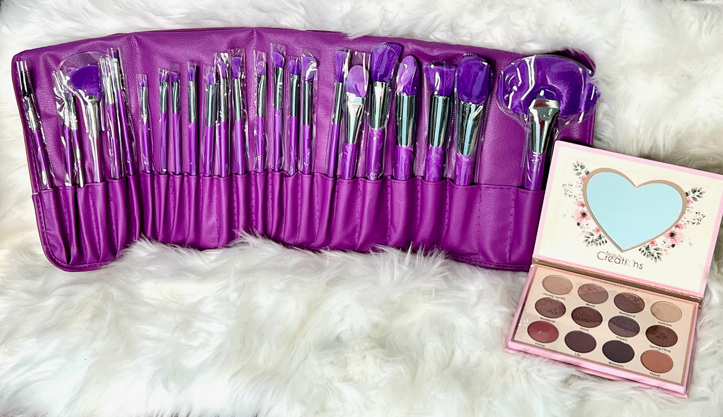 24 Pc Makeup Brush Set