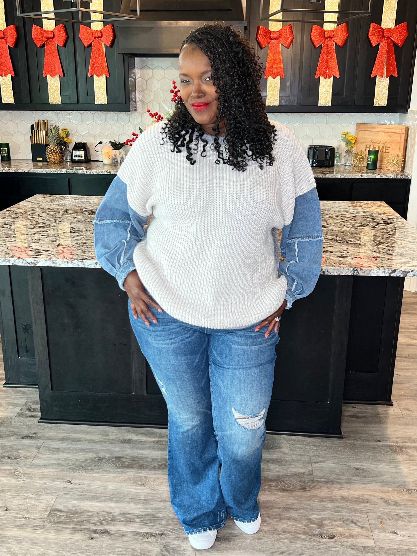 Denim and Thangs Sweater
