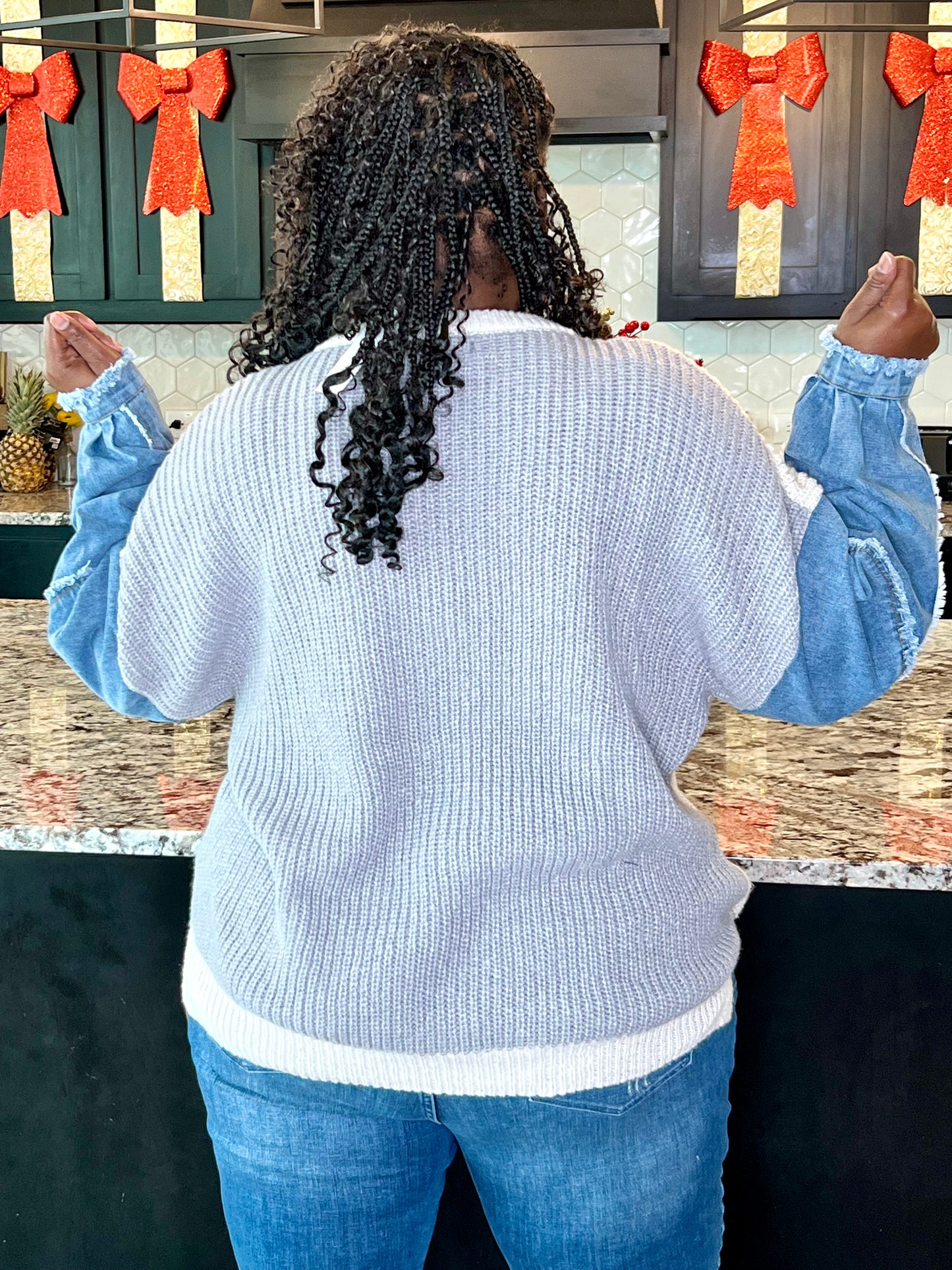 Denim and Thangs Sweater