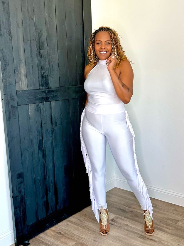 Fringe and Salsa 2 Piece Leggings Set | White