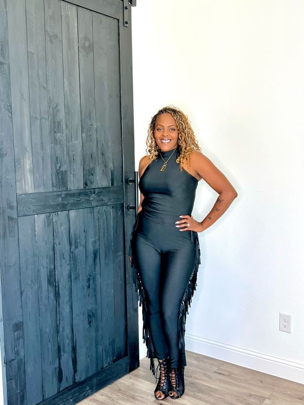 Fringe and Salsa 2 Piece Leggings Set | Black