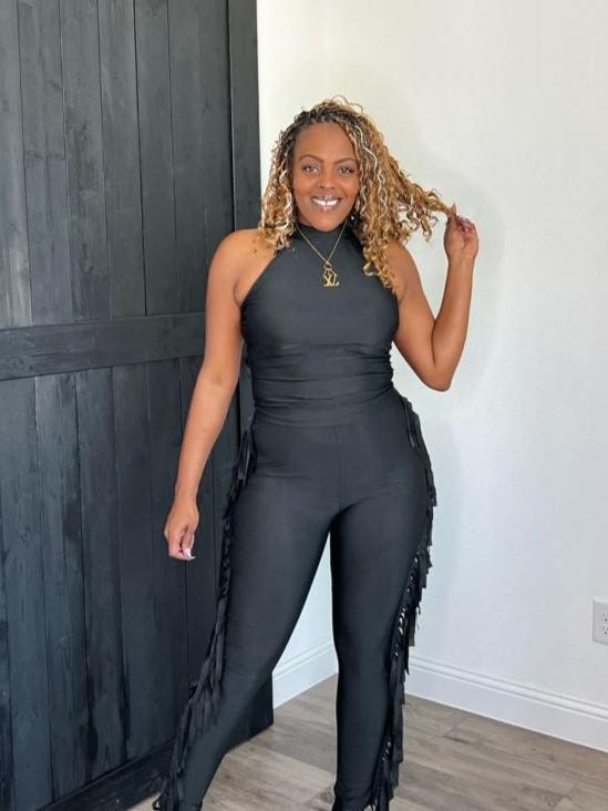 Fringe and Salsa 2 Piece Leggings Set | Black