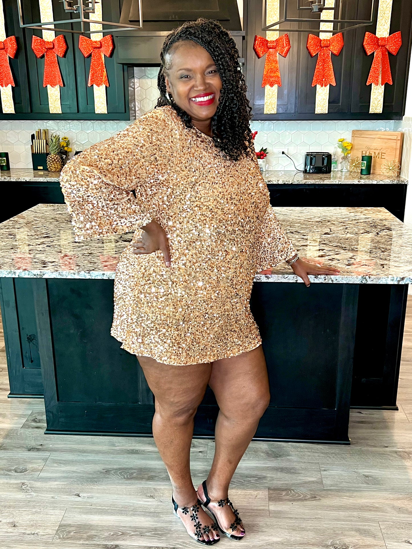24K Gold Diva Dress | Plus