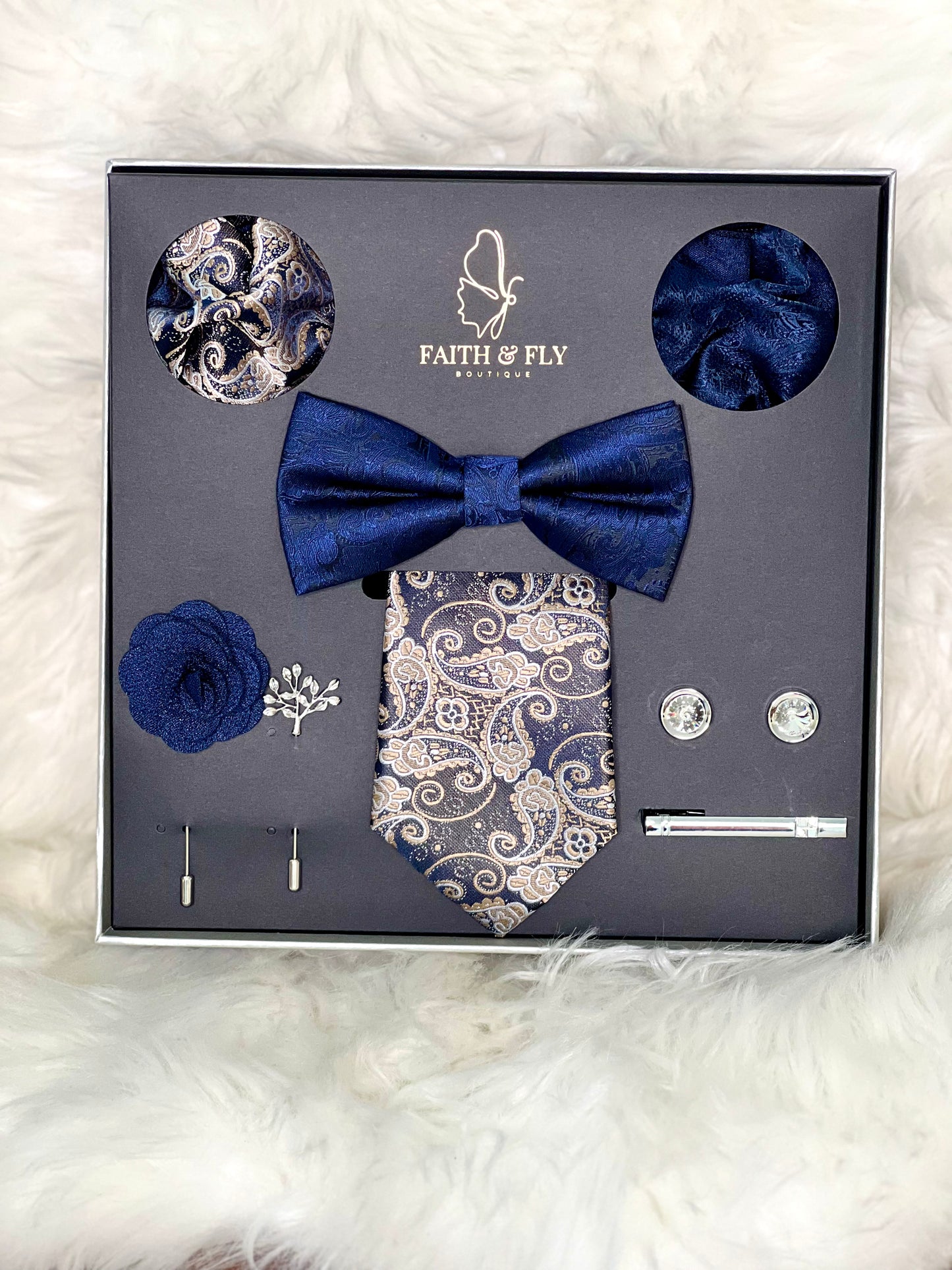 Shades Of Blue Tie Set