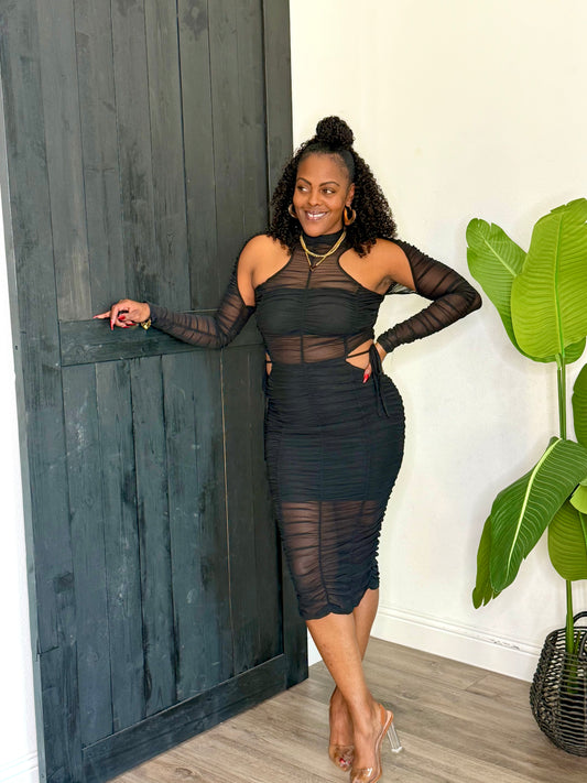 Shut It Down Dress Black