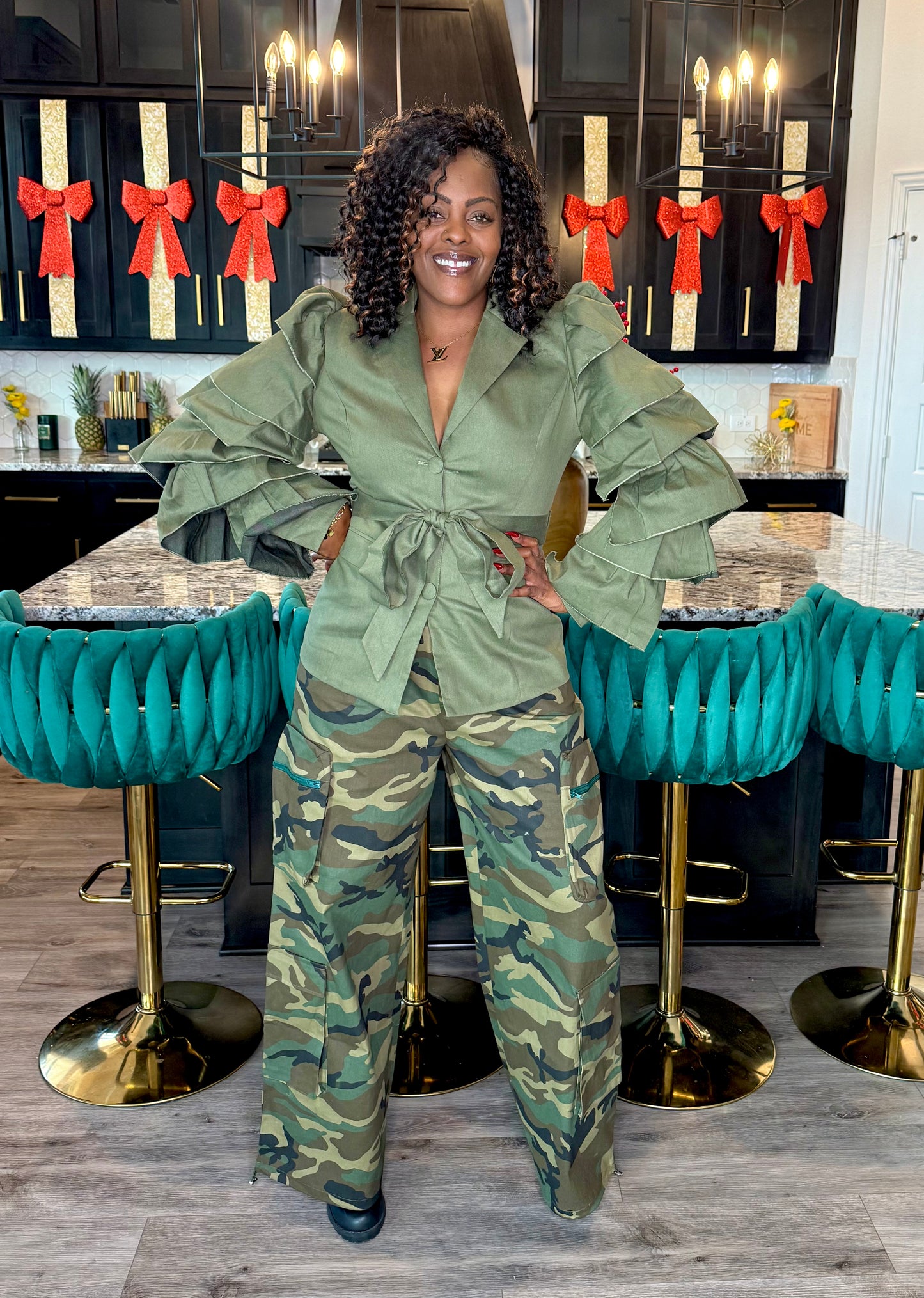 Step Into The Room Blazer Olive