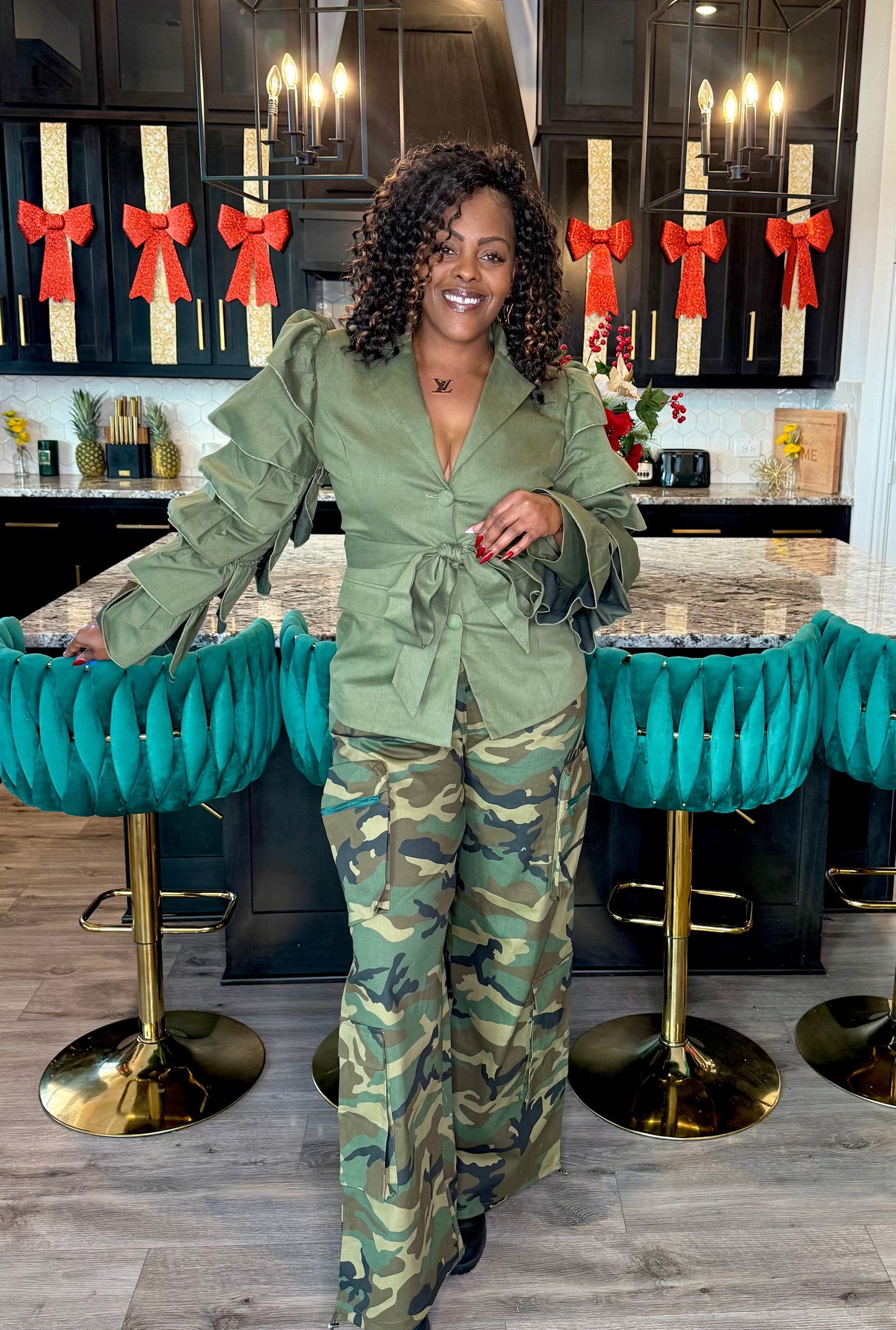 Step Into The Room Blazer Olive