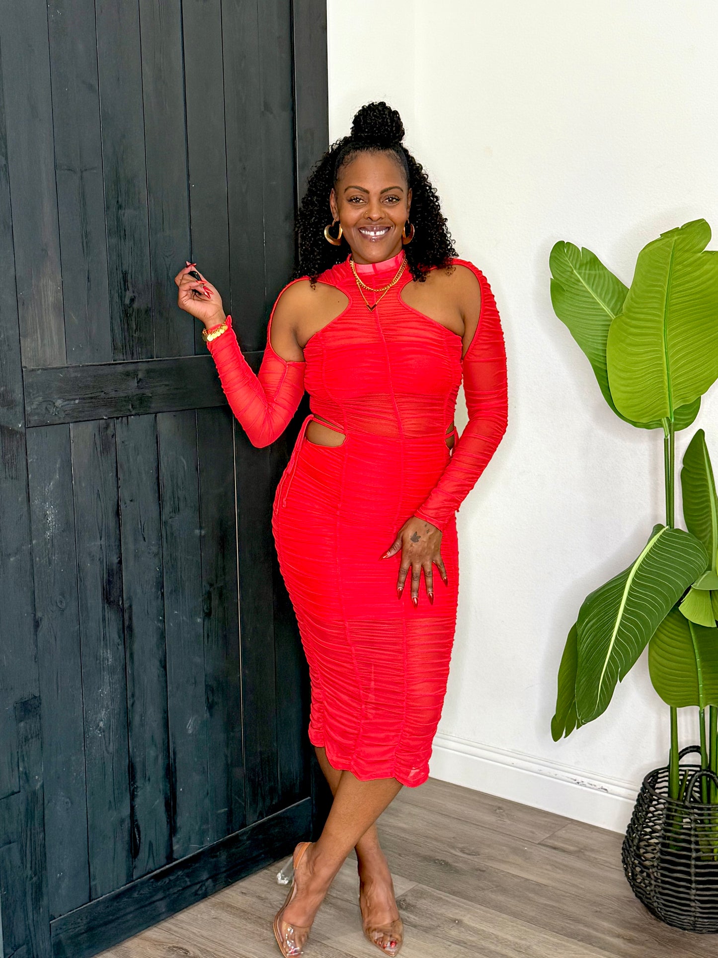 Shut It Down Dress Red