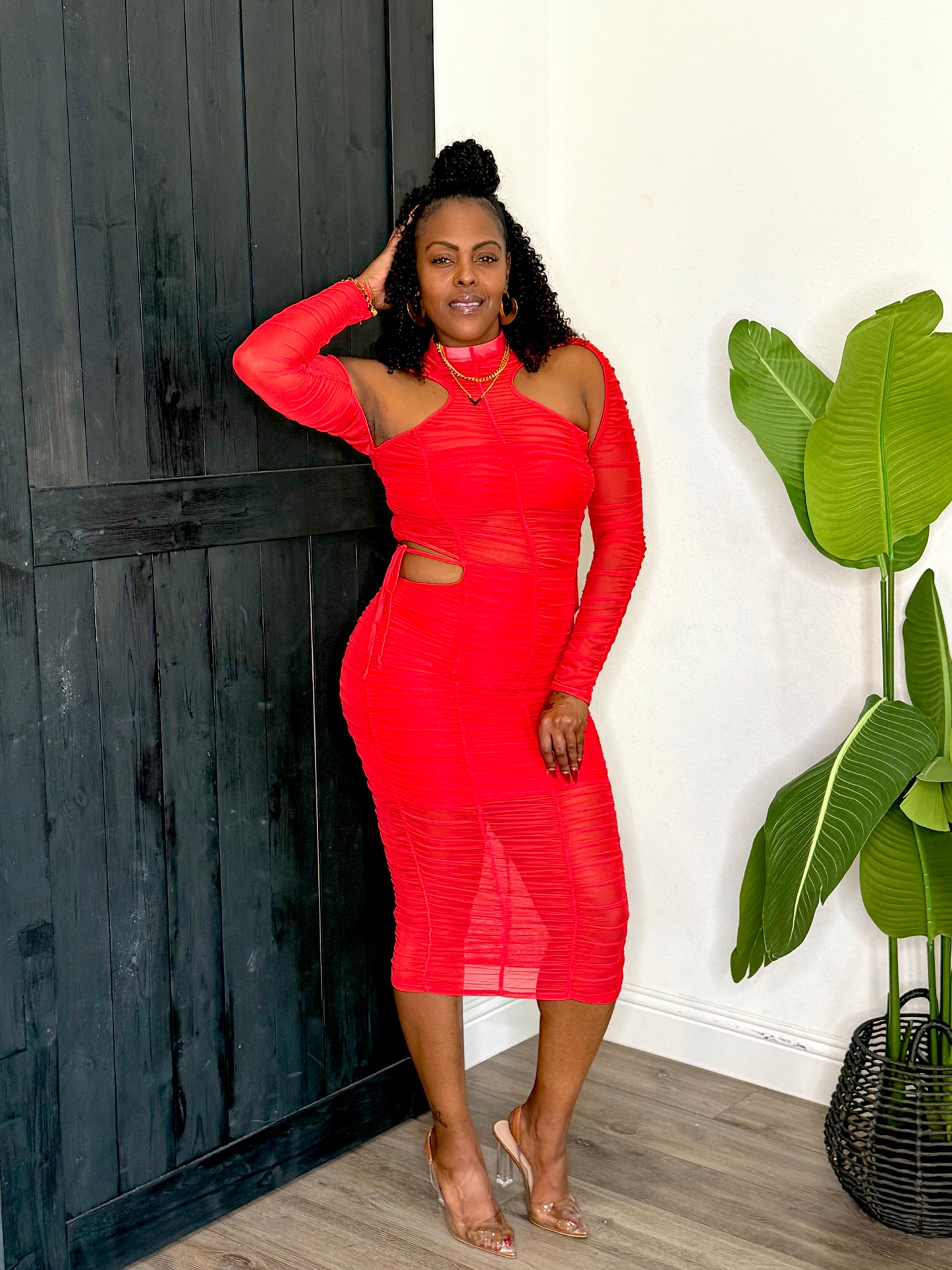 Shut It Down Dress Red