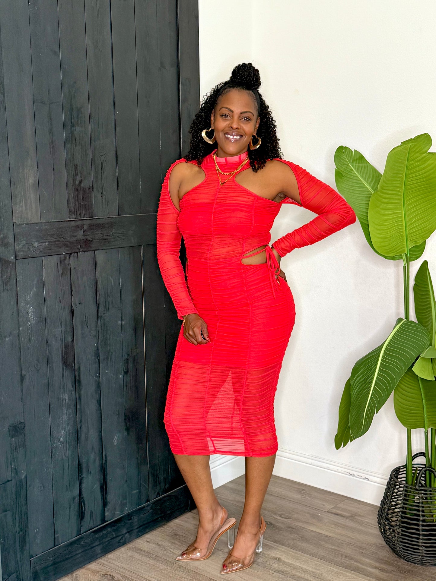 Shut It Down Dress Red